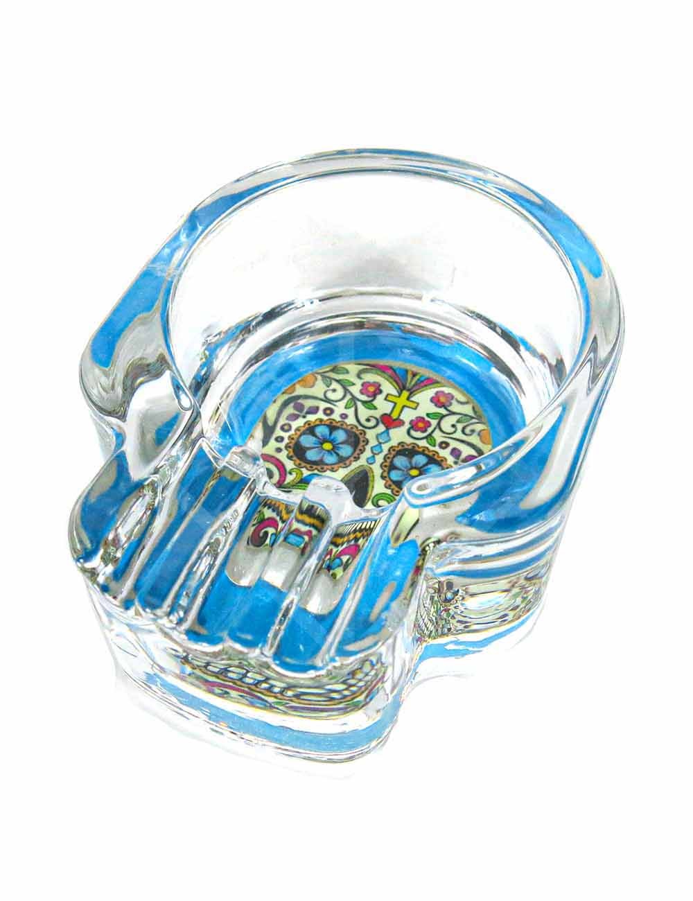 Scrumiera Glass Skull assorted Glow in the dark 1 rest 7x10cm